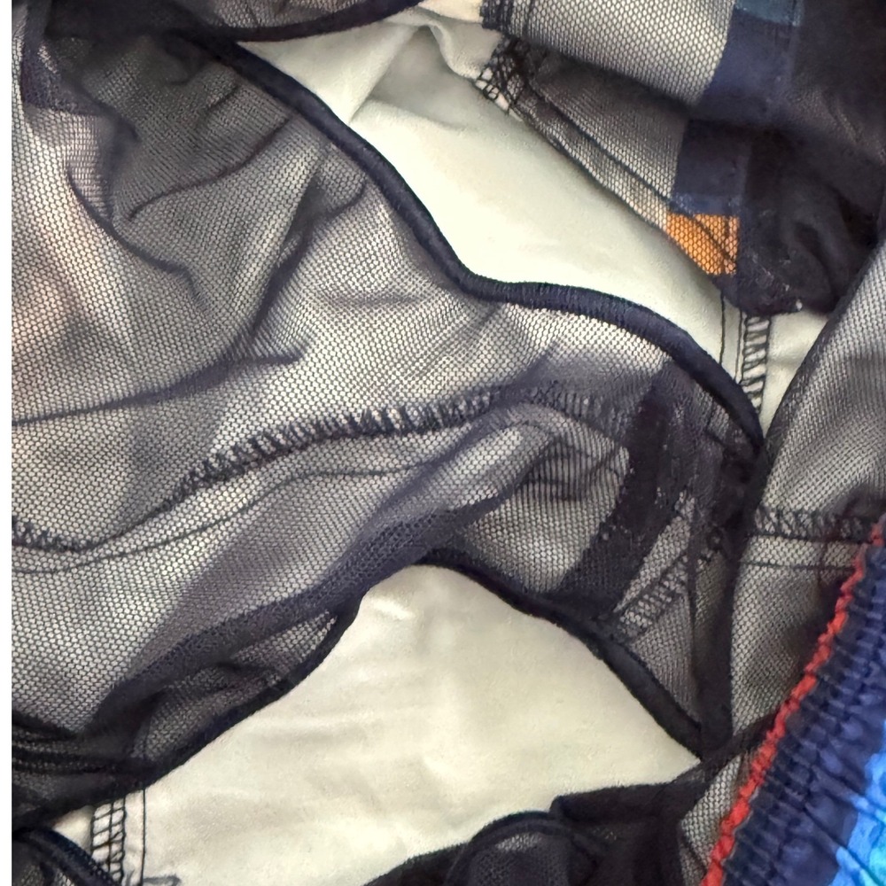 Speedo Men's Blue Striped Swim Trunks Board Shorts Mesh Liner Medium Fast Ship - Picture 9 of 10